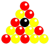 Pool balls layout at start of game.